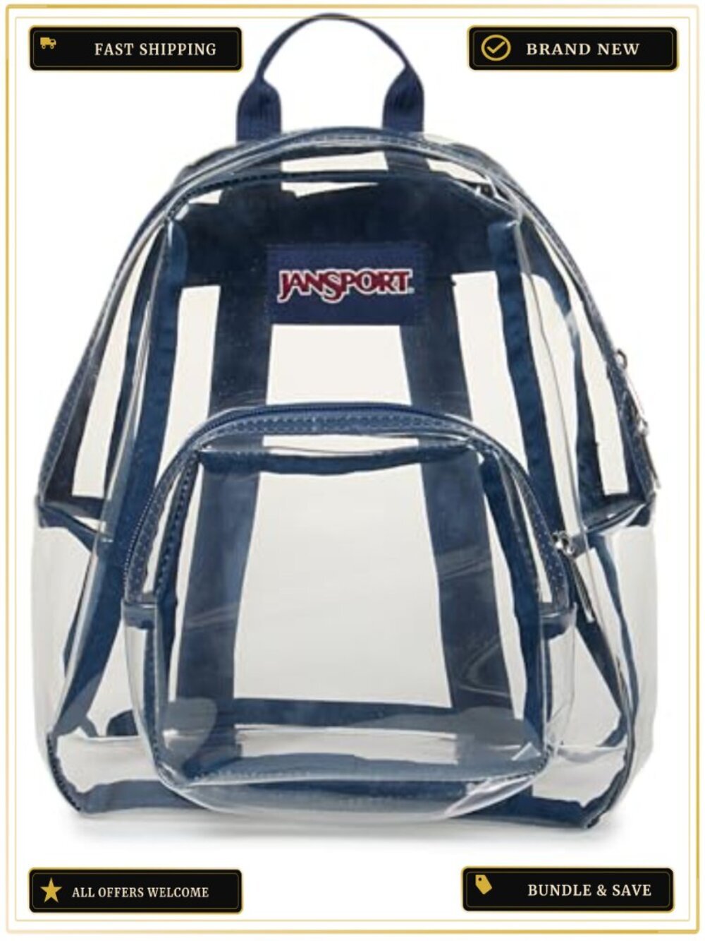 Mini Backpack 10L Lightweight Clear Bag Stadium Approved Adjustable Straps